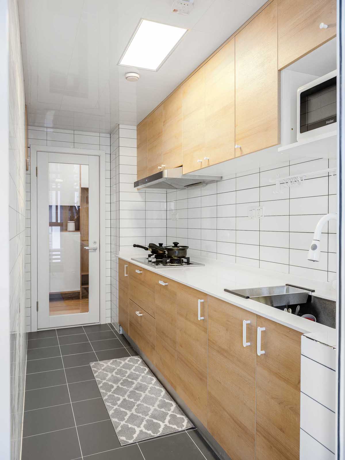 二居室宜家风原木色厨房装修效果图-房天下家居装修网